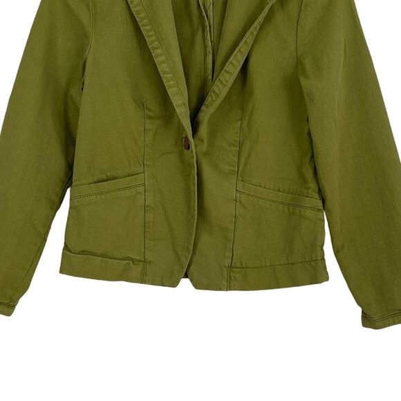 Anthropologie Cartonnier Kittery Green Elbow Patch Blazer Jacket Size 2 - Picture 4 of 7